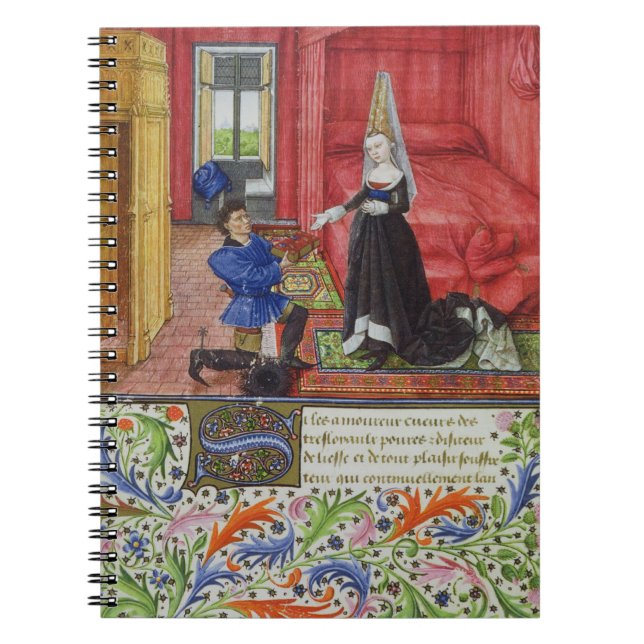 Carnet Mme 2617 le scribe consacrant la La Teseida à un (Devant)