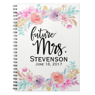 Carnet Mme florale Notebook de couleur d'eau future
