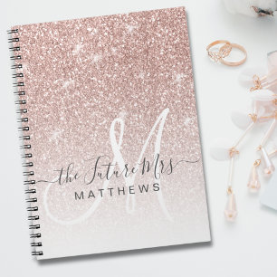Carnet Mme rose d'avenir de nom de monogramme de parties