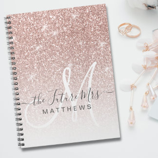 Carnet Mme rose d'avenir de nom de monogramme de parties