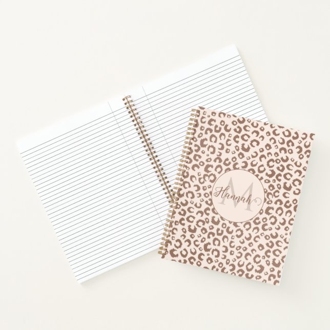 Carnet Mocha Mousse et crème Tan Leopard Motif (Intérieur)