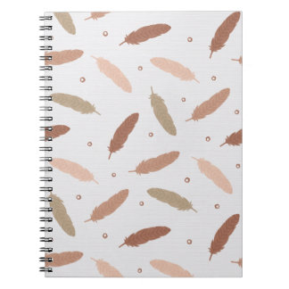 Carnet Mocha Mousse Feathers Spiral Notebook