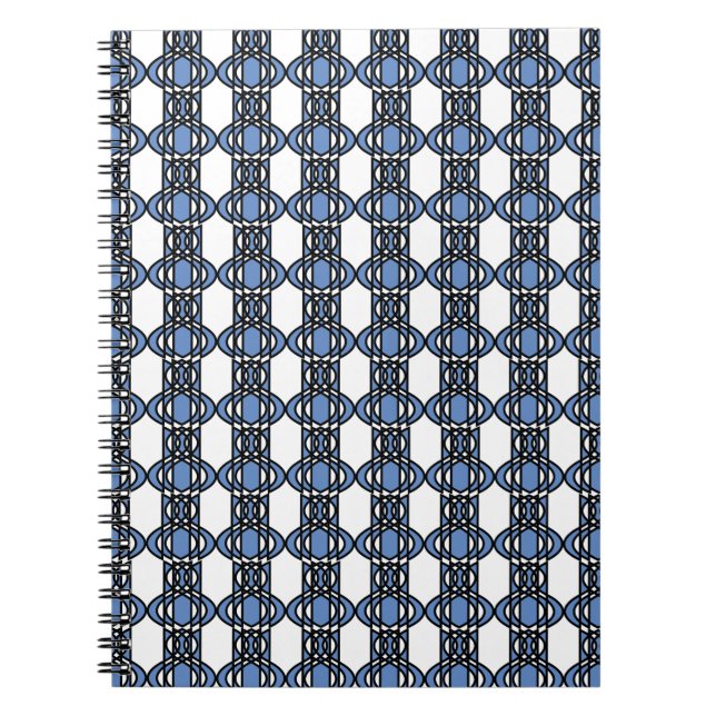 Carnet Mod Retro Blue Abstract Scarab Pattern (Devant)