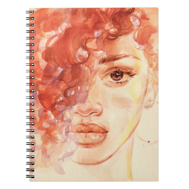 Carnet Mode afro-américaine, aquarelle illustration. (Devant)