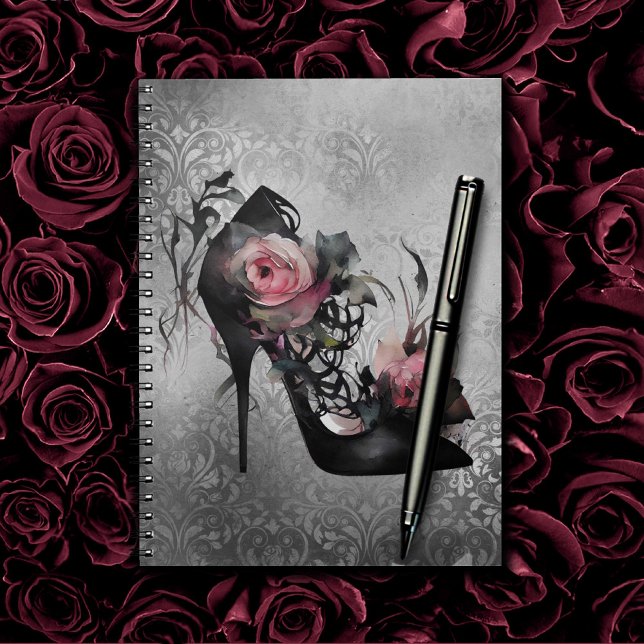 Carnet Mode gothique Stiletto talon avec Roses rose mauve (Créateur téléchargé)