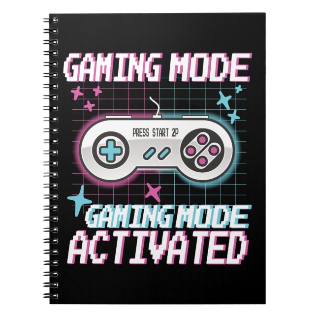 Carnet Mode Jeu Activé Retro Pixel Gamer Design (Devant)