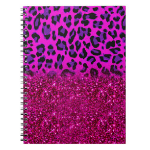 Carnet Mode moderne rose violet Parties scintillant Leopa