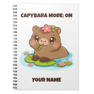 Carnet Mode Personnalisé Mignon Capybara Kawaii