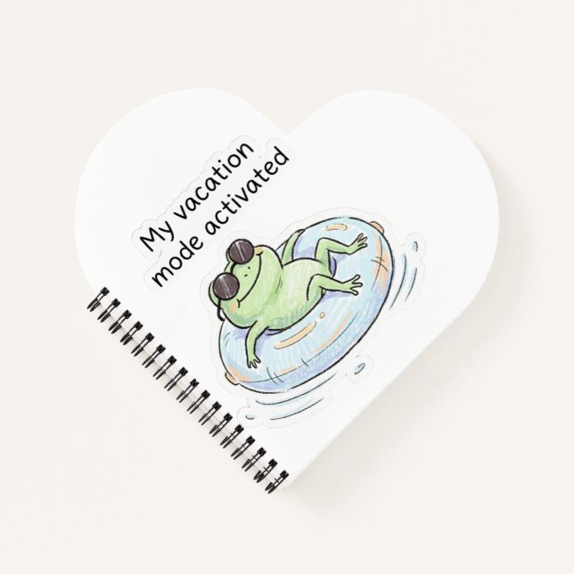Carnet Mode Vacances Activé pour la Grenouille Mignonne D (Devant)