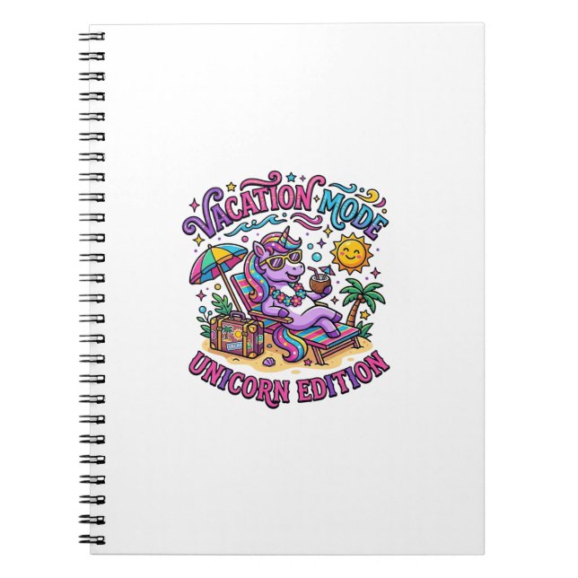 Carnet Mode Vacances Licorne Edition Licorne Commercial P (Devant)