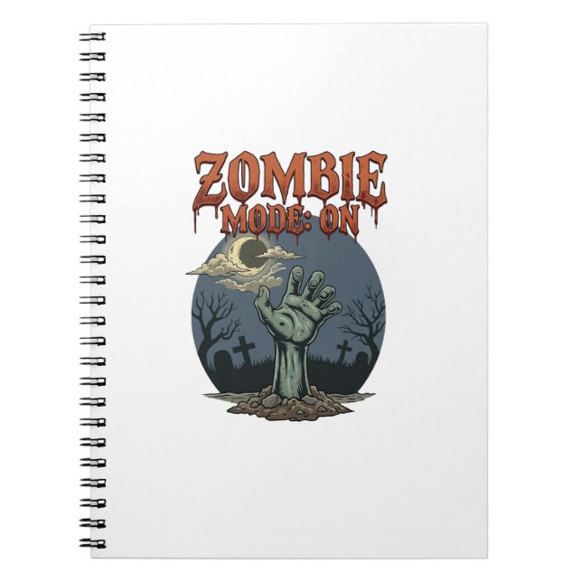 Carnet Mode Zombie Halloween Main Lune Cimetière_1 (Devant)