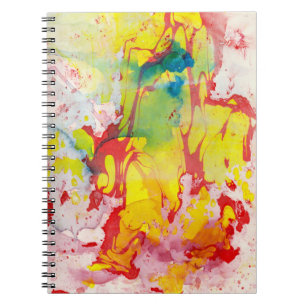 Carnet Modèle Abstrait rose rouge jaune bleu vert