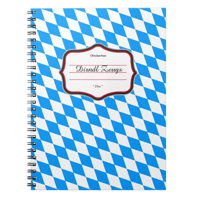 Carnet Modèle bleu blanc pur bavarois (Devant)