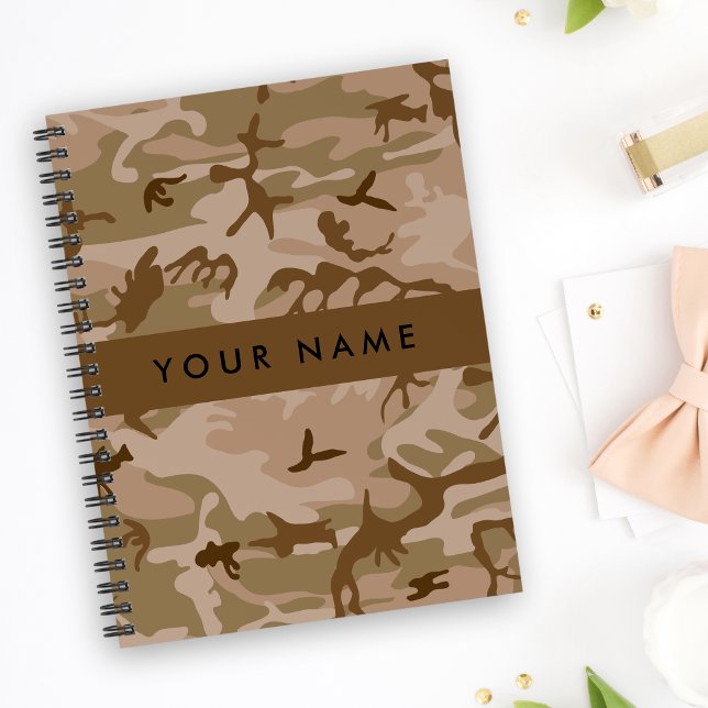 Carnet Modèle de camouflage du désert, Votre nom, Personn (Créateur téléchargé)