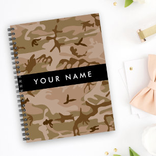 Carnet Modèle de camouflage du désert, Votre nom, Personn
