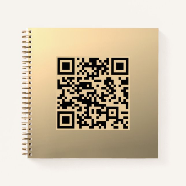Carnet Modèle de code QR immédiatement modifiable | Or Fa (Devant)
