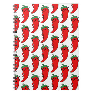 Carnet Modèle de dessin de piment kawaii