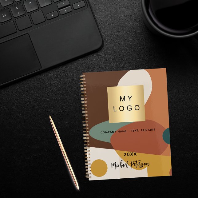 Carnet Modèle de logo d'entreprise rétro orange marron (Créateur téléchargé)