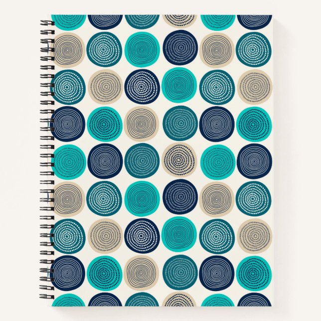 Carnet Modèle de mandala à points cerclés scandinaves 1 (Devant)