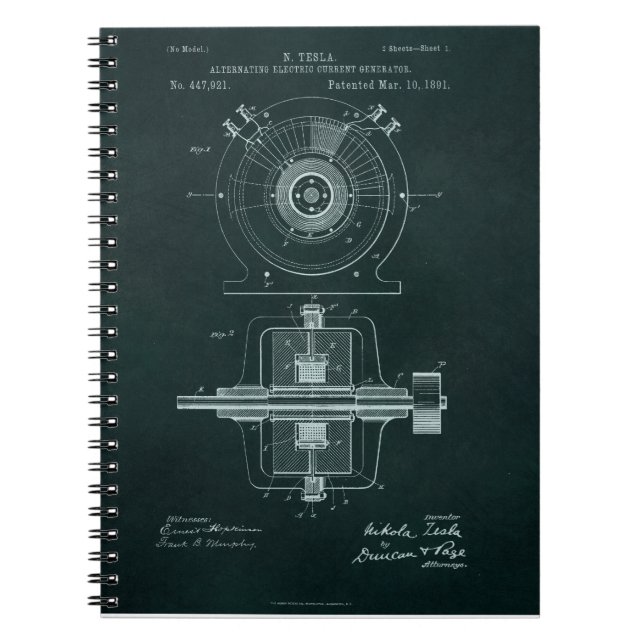 Carnet Modèle de moteur Tesla AC (Devant)