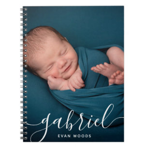 Carnet Modèle de nom de bébé avec photo personnalisée