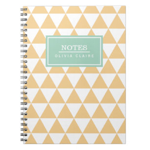Carnet Modèle de nom de menthe de motif de triangle de