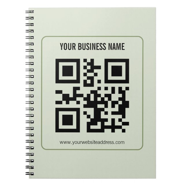 Carnet Modèle de nom d'entreprise de code QR personnalisé (Devant)