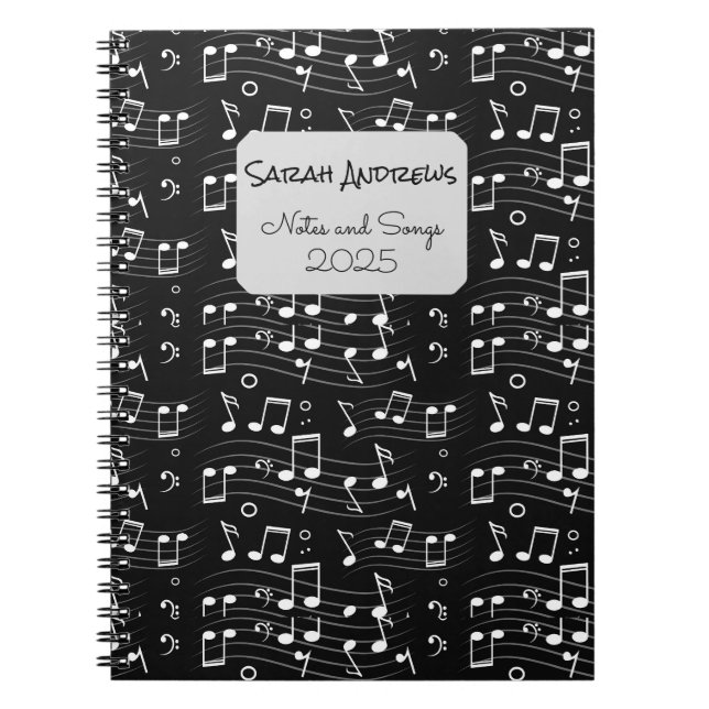 Carnet Modèle de notes de musique personnalisées (Devant)