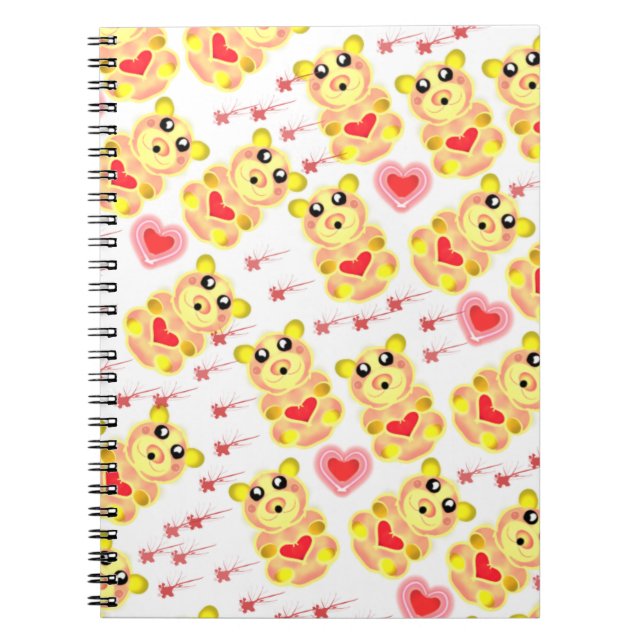 Carnet Modèle de nurserie Ourson Cœur Sucré (Devant)