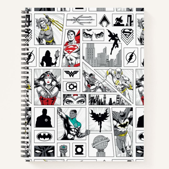 Carnet Modèle de panneau héroïque de la Ligue de justice (Devant)