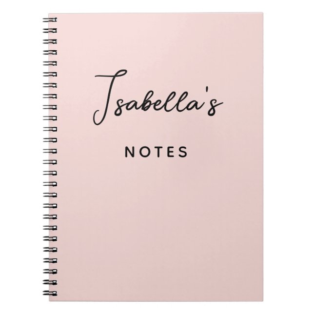 Carnet Modèle de signature manuscrite moderne Blush (Devant)