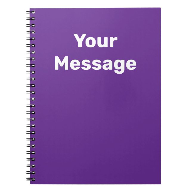 Carnet Modèle de texte de nom violet et blanc à faire soi (Devant)