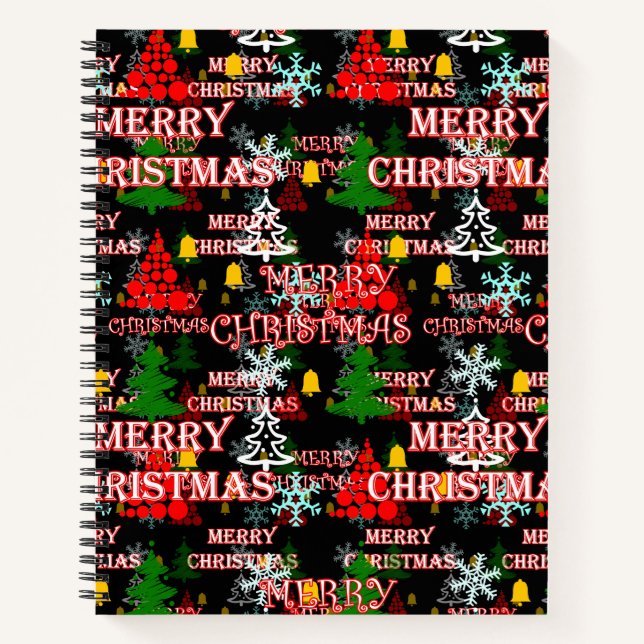 Carnet Modèle de texte décoratif Joyeux Noël  (Devant)