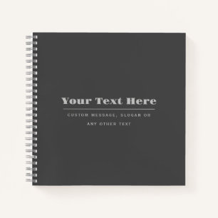 Carnet Modèle de texte rétro-modern éditable Gris foncé