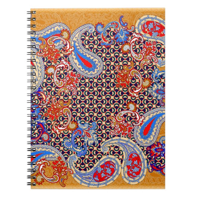Carnet Modèle d'écharpe multicolore Paisley (Devant)