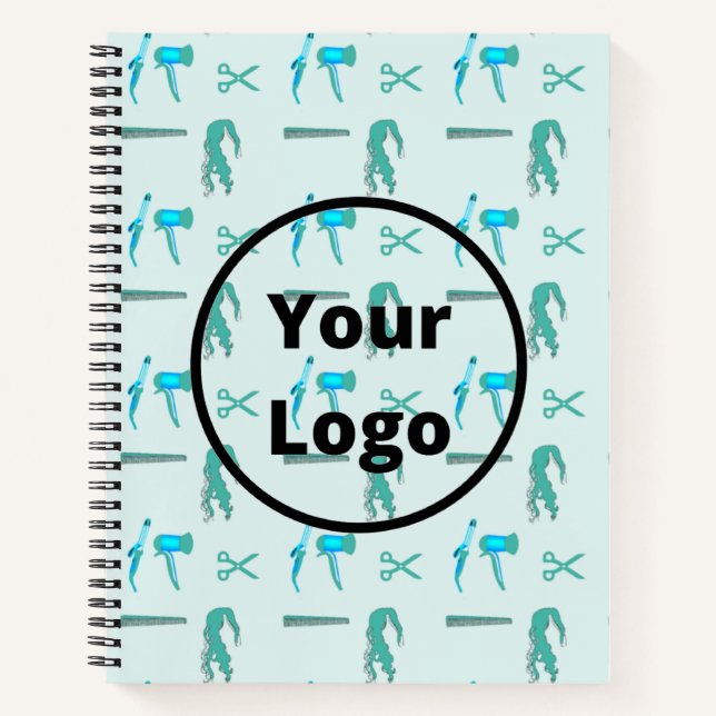 Carnet Modèle d'entreprise de coiffeur sarcelle (Devant)