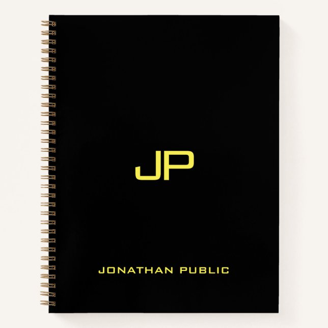 Carnet Modèle élégant de monogramme de nom personnalisé e (Devant)