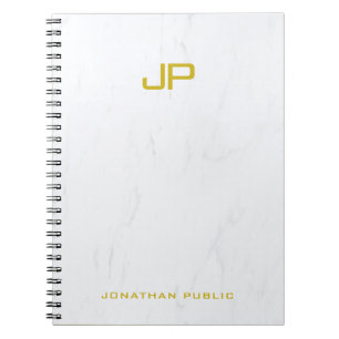 Carnet Modèle en marbre pour monogramme or tendance profe