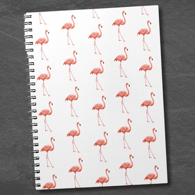 Carnet Modèle Flamingo rose féminin (Feminine Pink Flamingo Pattern notebook)