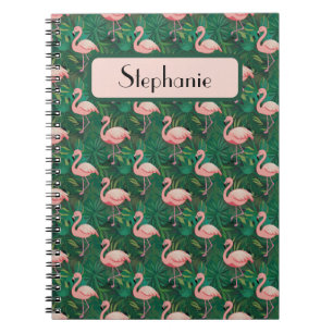 Carnet Modèle Flamingo tropical personnalisé