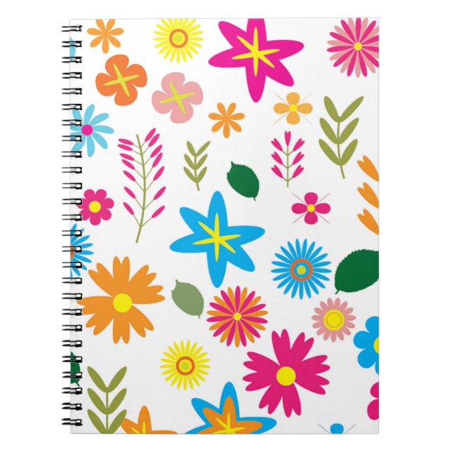 CARNET MODÈLE FLORAL COLORÉ (Devant)