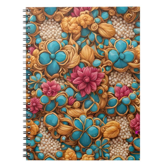 Carnet Modèle floral coloré (Devant)