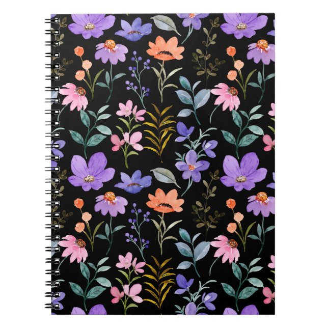 Carnet Modèle floral coloré (Devant)