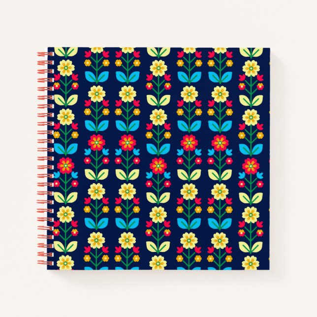 Carnet Modèle floral coloré (Devant)