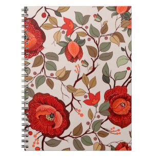 Carnet Modèle floral coloré. Papier peint avec grande ill