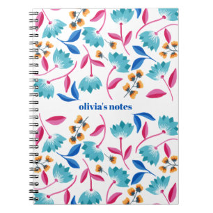 Carnet Modèle floral d'art populaire personnalisé