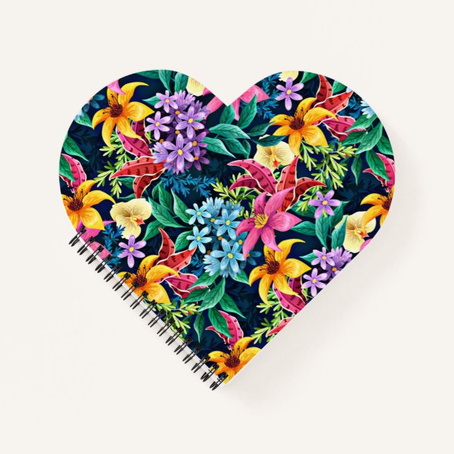 Carnet Modèle floral exotique peint à la main-23001 (Devant)