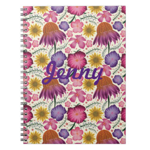 Carnet Modèle Floral fleur sauvage personnalisé