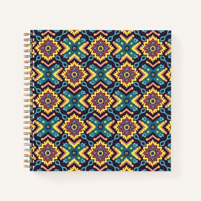 Carnet Modèle floral géométrique Aztec (Devant)