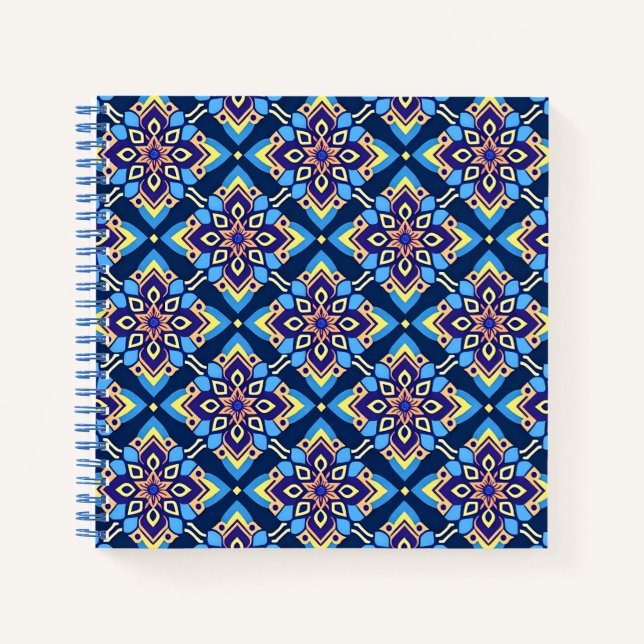 Carnet Modèle floral géométrique Boho coloré (Devant)